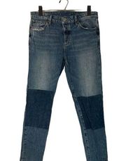 Lucky Brand Blue Sienna Slim Boyfriend Patchwork Denim Jeans Women Sz 6/28