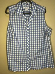 Gingham Sleeveless Shirt by Foxcroft Heritage Scalloped Cotton 20W