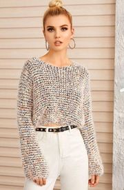 Multicolor Knit Cropped Sweater