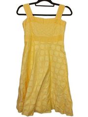 Dress Barn Size 6 Yellow Dress Cotton Bright Cheerful Summer