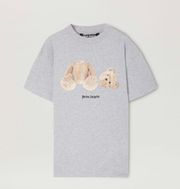 Gray Unisex Teddy Bear Logo T-shirt