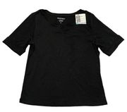 Ellen Tracy Pima Cotton Short Sleeve V Neck Shirt Size X-Large