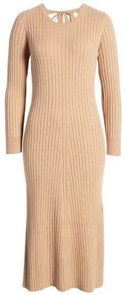 WAYF x BFF Hollie sweater dress Long ribbed Sleeve XS neutral