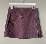 Blank NYC 100% Leather Suede Zipper Mini Skirt - 27