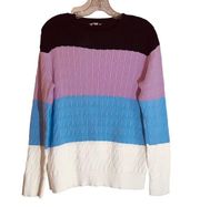 kim rogers Striped Crew Neck Sweater