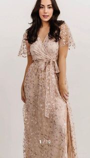 Marseille Embossed Sequin Maxi Bridesmaid Dress