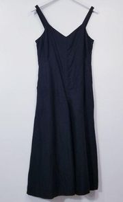 Club Monaco Linen Blend Black Jumpsuit Wide Leg