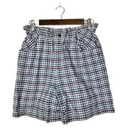 Vintage Hunt Club Blue Plaid High Rise Mom Shorts 10