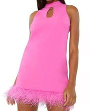 Likely Kikka Pink Feather Shift Dress NWOT