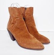 Splendid Cherie Round Toe Block Heel Leather Booties Women’s Size 6