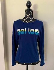 Arizona Jeans NWOT Arizona Jean Co Blue Get Lost Graphic Long Sleeve Sweater size XXL