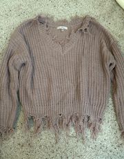 Frayed Hem Sweater