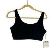 NWT Everlane Black Recycled Nylon Tank Bra Crop Top Large