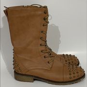 💕Carmel Studded Lace up boot Sz 11