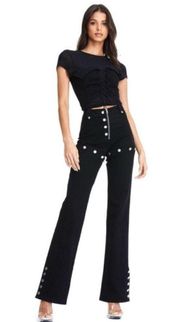 I.AM.GIA Black Dagger Convertible High Waisted Snap Pants Size XS