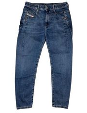 Diesel D-Fayza Jogg Boyfriend Jeans Women's Blue Size 25 Five-Pocket Design