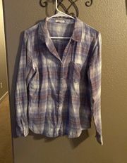 Maurices purple plaid button up 