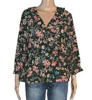 Lord & Taylor Design Lab Floral Wrap Blouse 