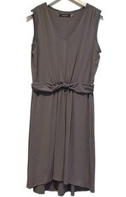 ELLEN TRACY Gray Sleeveless Sheath Ruched Elastic Waist Dress Size 12 NWT