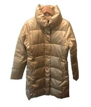 Lands’ End Gold Long Puffer Coat  Size S 6/8 Super Warm n Cozy Winter