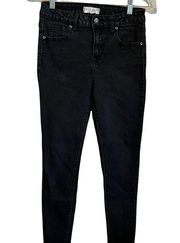 Faded Black Mid Rise Skinny Jeans