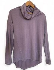 Apana Small Turtleneck/cowl neck hi low lavender long sleeve athletic stretch