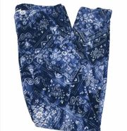 French Laundry Paisley Leggings, Blue, White