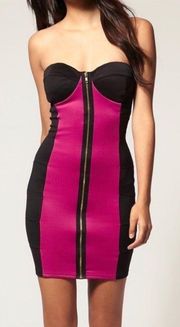 ASOS  Colorblock Strapless Bodycon Dress