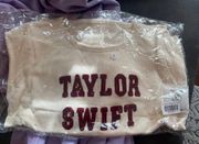 NEW Taylor Swift Varsity Knit Sweater in Ivory Cream and Maroon Burgundy size XS