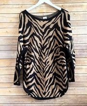 CAbi Dani Pullover Zebra Dazzle Stripe Sweater Style 3884 Size Small