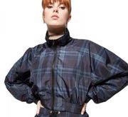 Wild Fable Plaid Cropped Windbreaker