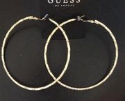 Guess Gold Florentined Hoops earrings New