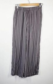 Uniqlo Grey White Striped Wide Leg Loungewear Pants Women's Size X-Small XS