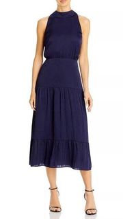 Sam Edelman Parachute High Neck Tiered-Skirt Dress, Navy Size 14 New w/Tag $138