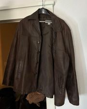 Brown Leather Vintage-looking Jacket