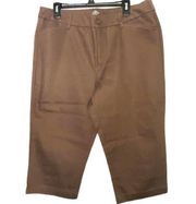 Ladies ST JOHNS BAY Brown Capri Cropped Pants ~ Womens Size 16 ~