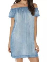Anthropologie Cloth & Stone Off Shoulder Jean Dress Size Small