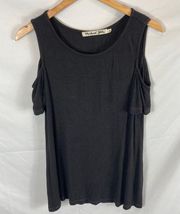 Michael Stars Ribbed Cold Shoulder Blouse Size OS