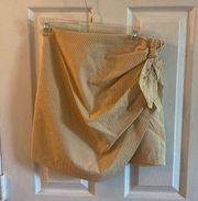 NWT zara tan stripe mini skirt with bow