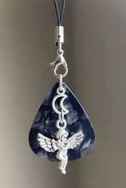 aesthetic fairy goth style moon angel cherub guitar pick phone strap/bag charm/keychain/display👼🖤