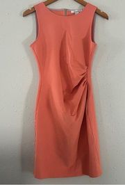 Kenneth Cole New York Peach Sleeveless Mini Dress Cinched Side Formal Size 4