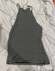 Black and White striped print tank top