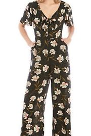 June & hudson floral flutter sleeve romper jumpsuit