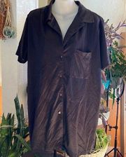 Only Necessities  Black Blouse Button Down Blouse Size XL