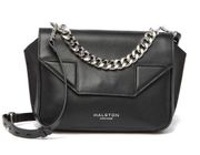 Halston Heritage Bag Black Leather Crossbody Chain Strap Leather Strap Bag NWT