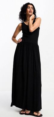 Ribbed Scoop Neck With Dropped Waist Dress