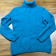 Luxury Cashmere Sweater Turtleneck Blue Size M