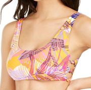 Hula Honey MULTI Palm  Side-Knot Bikini Swim Top