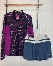 Free Country & Tek Gear Swim Shorts & Mockneck Workout Jacket Bundle Size  XL