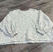 Rebecca Minkoff Womens Animal Print Sweatshirt White Gray Cotton Size Small